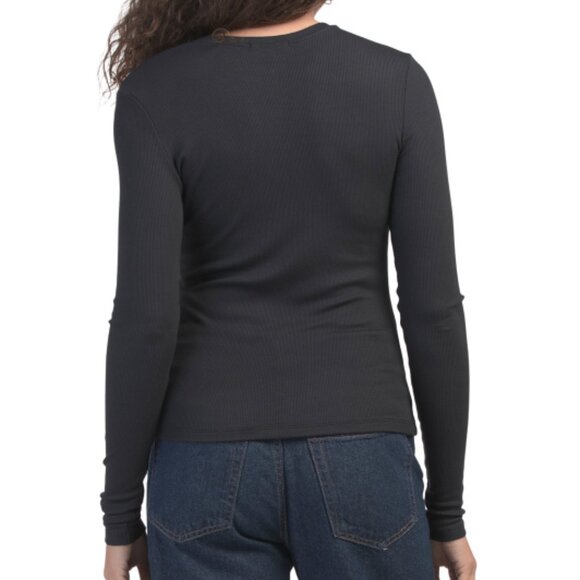 GOLDIE TEE Modal Ribbed Cardigan - Black - Picture 4 of 4